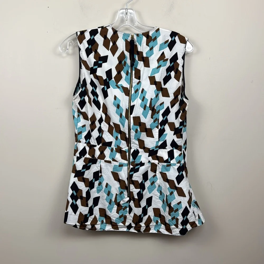 Marni Black and White abstract print Peplum Blouse Sleeveless 8 - Picture 8 of 11